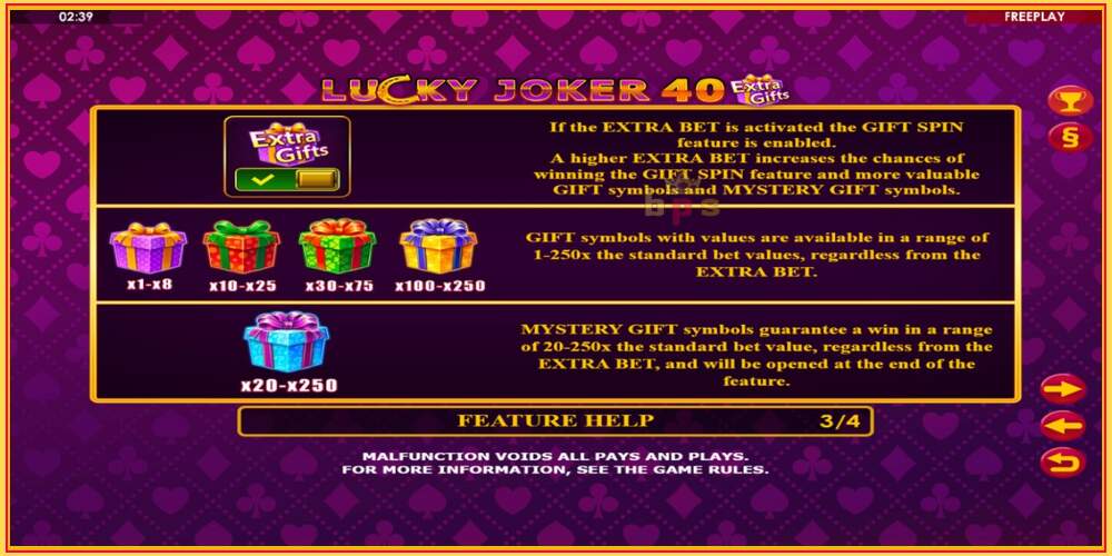 Oyun yuvası Lucky Joker 40 Extra Gifts