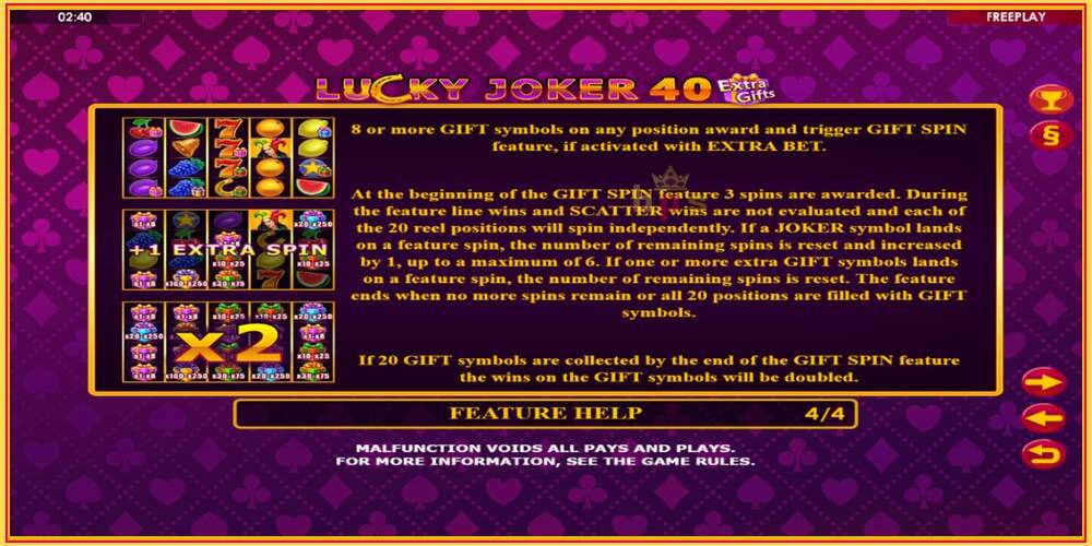 Oyun yuvası Lucky Joker 40 Extra Gifts