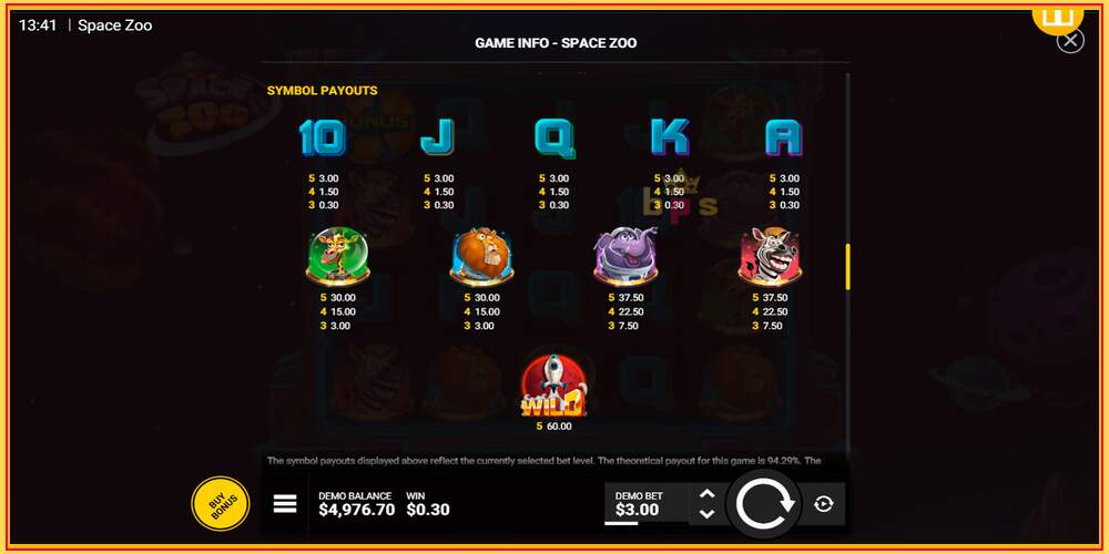 Игровой слот Space Zoo