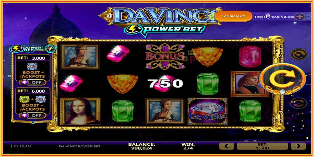 Gniazdo do gry Da Vinci Power Bet