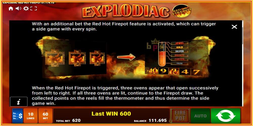 Игровой слот Explodiac Red Hot Firepot