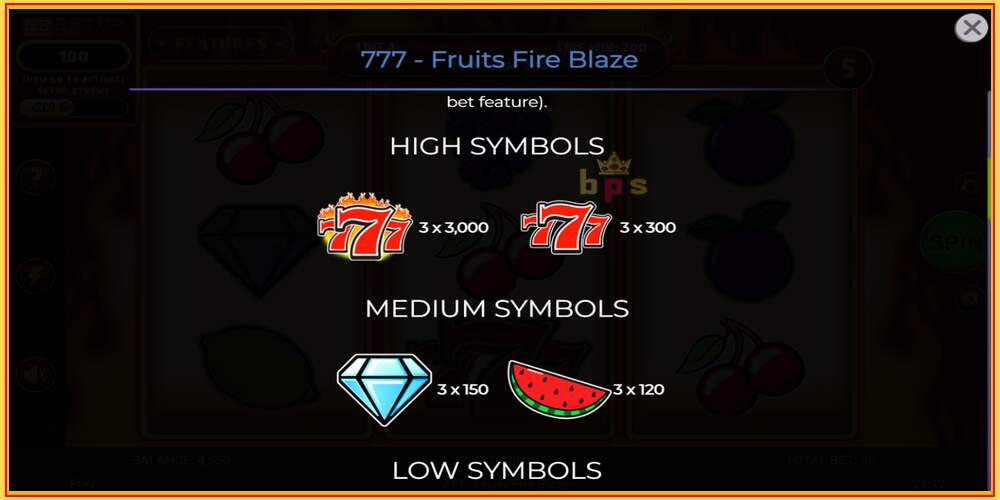 Ігровий слот 777 - Fruits Fire Blaze