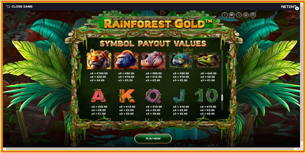 თამაშის სლოტი Rainforest Gold