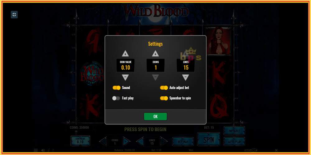 Spēles slots Wild Blood