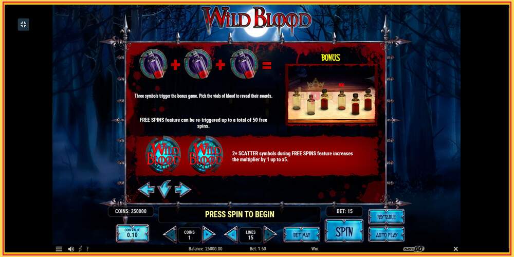 Spēles slots Wild Blood