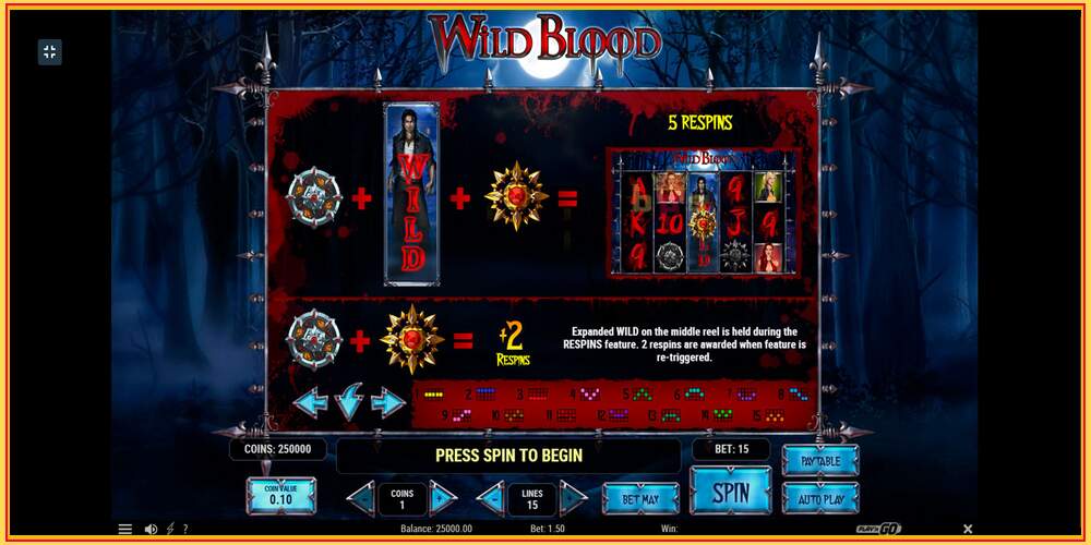 Spēles slots Wild Blood