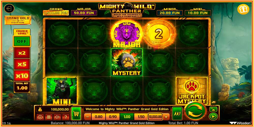 Spēles slots Mighty Wild: Panther Grand Gold Edition