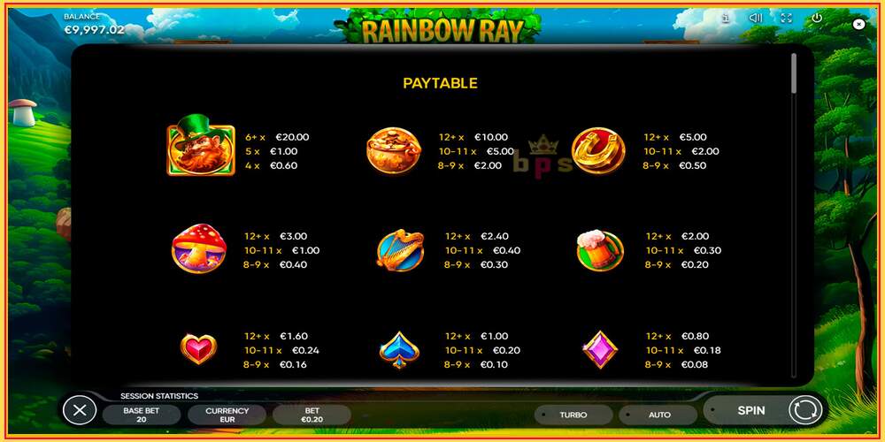 თამაშის სლოტი Rainbow Ray