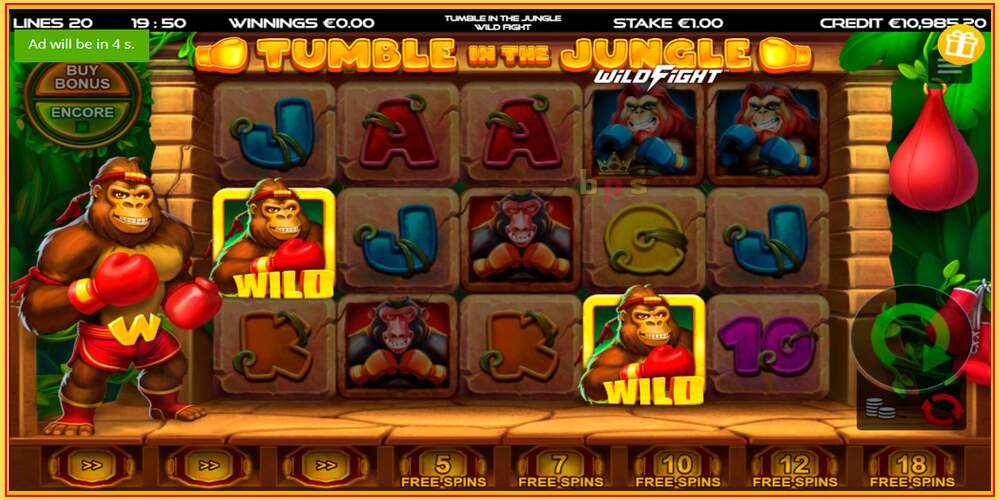 Spēles slots Tumble in the Jungle Wild Fight