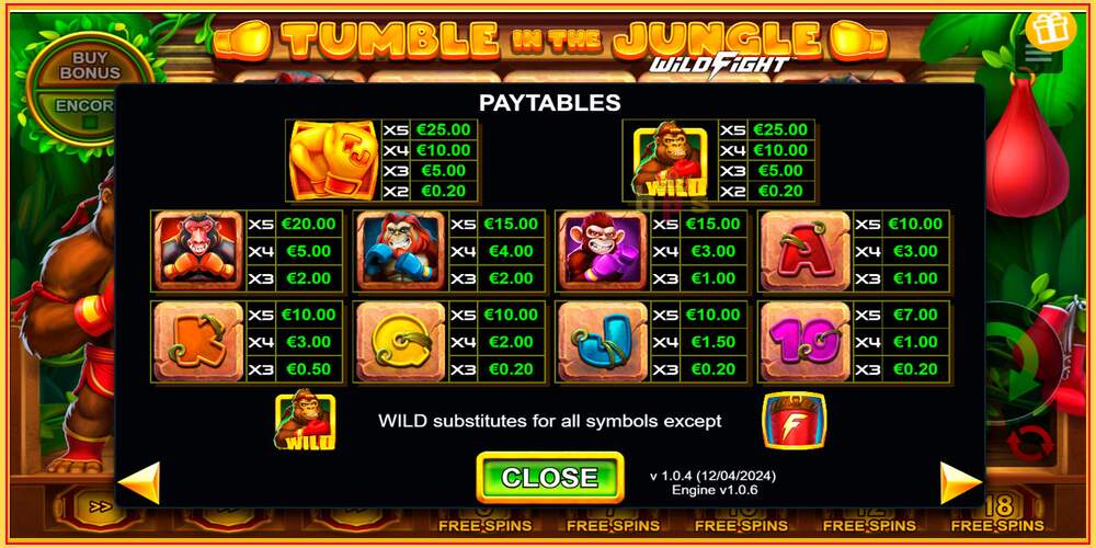 ゲームスロット Tumble in the Jungle Wild Fight