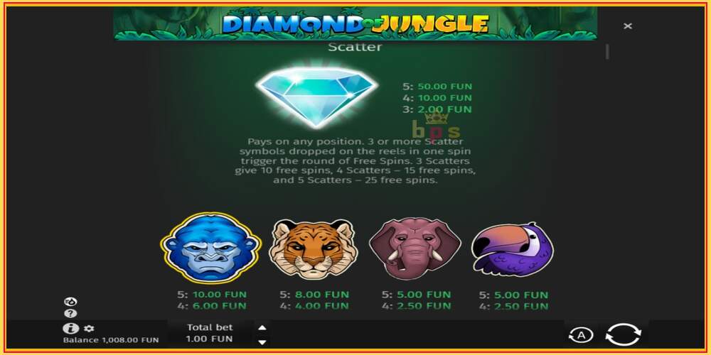 খেলার স্লট Diamond of Jungle