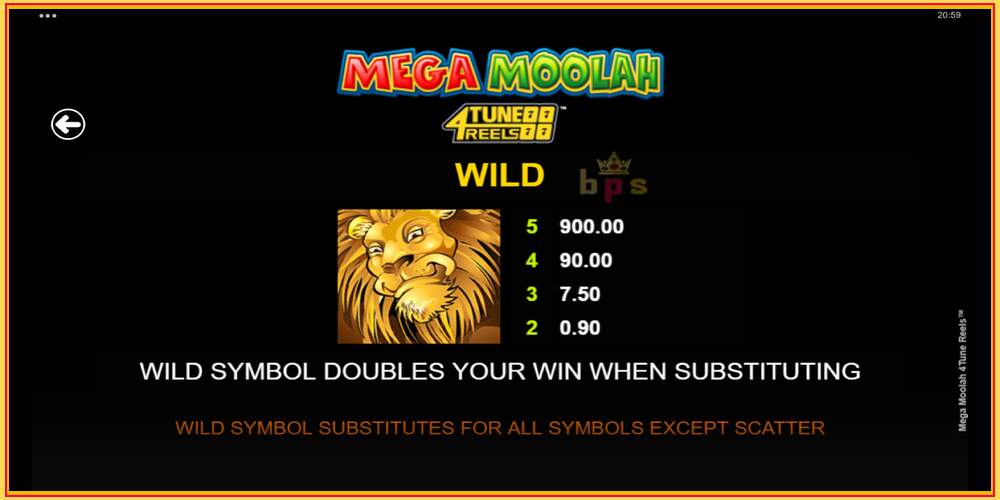 Slot de jogo Mega Moolah 4Tune Reels