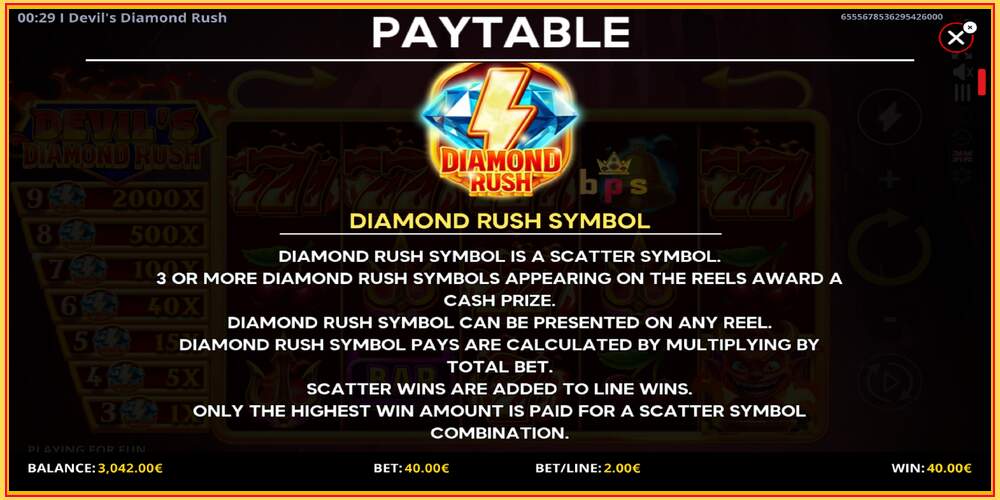 Spielautomat Devils Diamond Rush