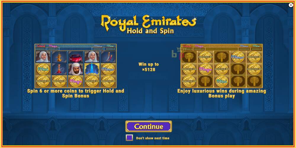 Oyun yuvası Royal Emirates Hold and Spin