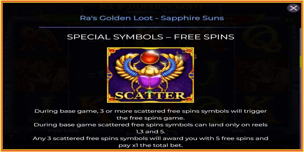 খেলার স্লট Ras Golden Loot - Sapphire Suns