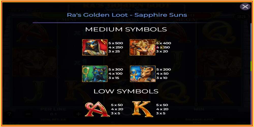 খেলার স্লট Ras Golden Loot - Sapphire Suns