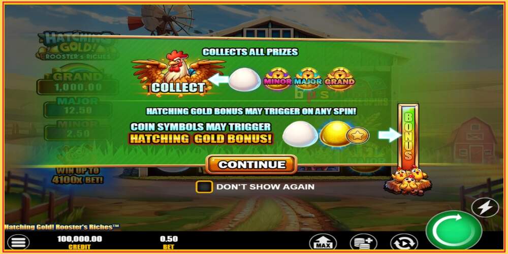 თამაშის სლოტი Hatching Gold! Roosters Riches