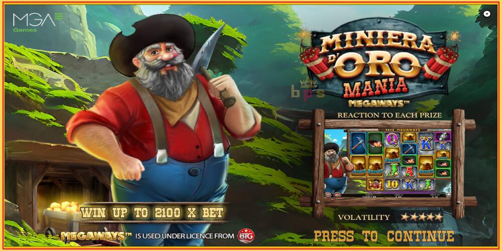 Slot de joc Miniera dOro Mania Megaways