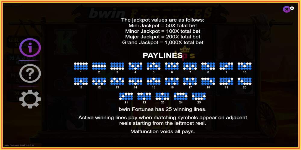 விளையாட்டு ஸ்லாட் Bwin Fortunes