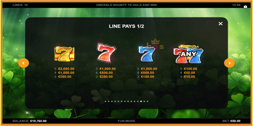 Spielautomat Emerald Bounty 7s Hold and Win