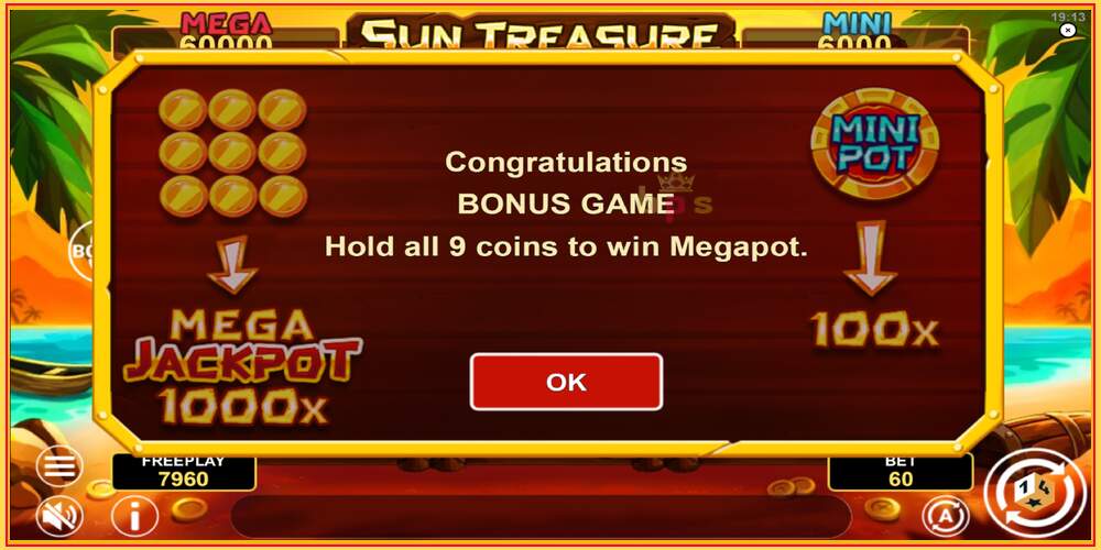 Slot de jogo Sun Treasure Hold & Win