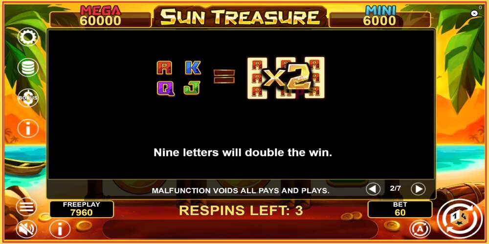 Slot de jogo Sun Treasure Hold & Win