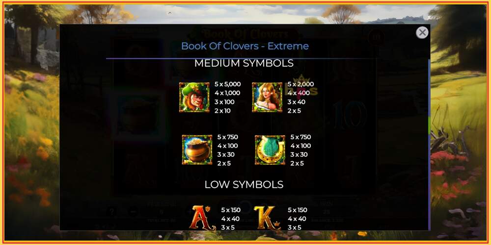 Slot permainan Book of Clovers - Extreme