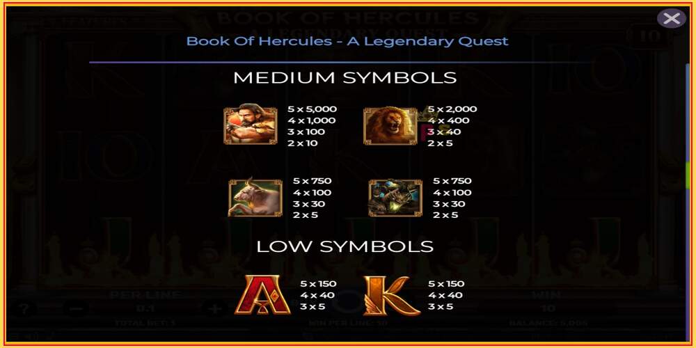 游戏老虎机 Book of Hercules - A Legendary Quest