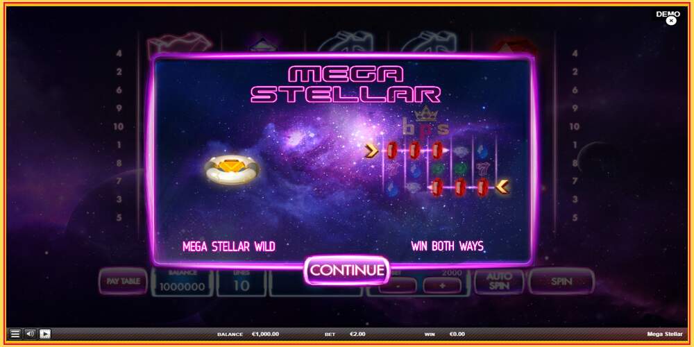 Игровой слот Mega Stellar