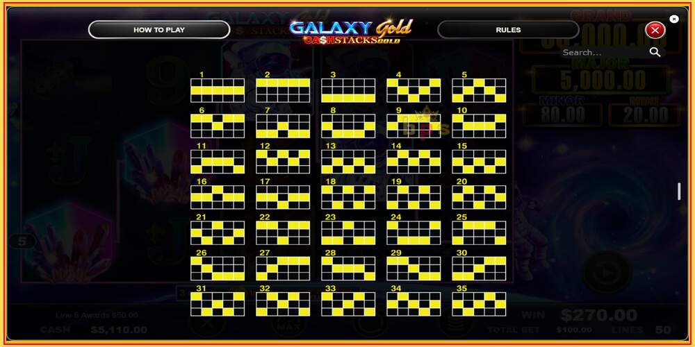 Խաղի բնիկ Galaxy Gold CashStacks Gold