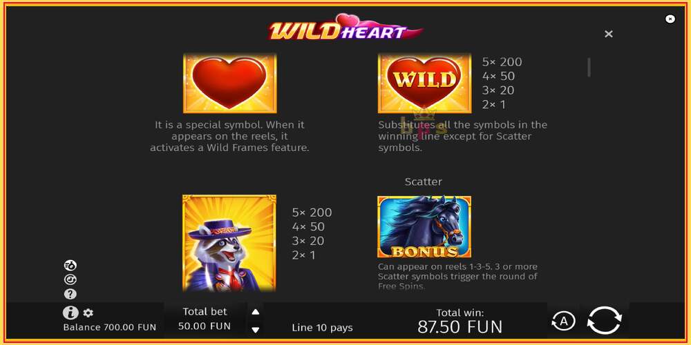 Slot de xogo Wild Heart