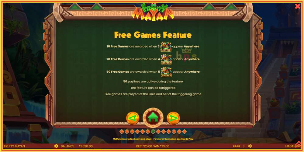 Slot permainan Fruity Mayan