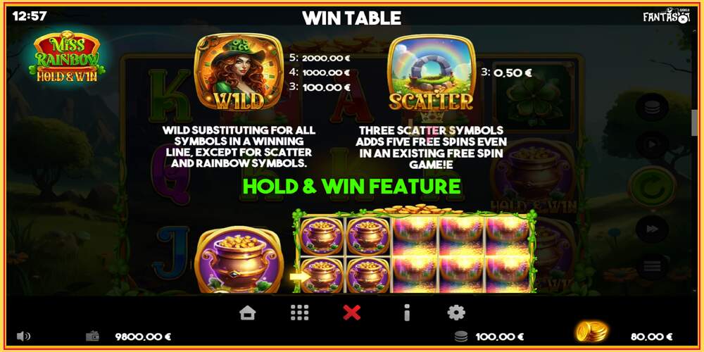 Slot de jogo Miss Rainbow: Hold & Win