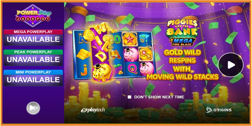 விளையாட்டு ஸ்லாட் Piggies and the Bank PowerPlay Jackpot