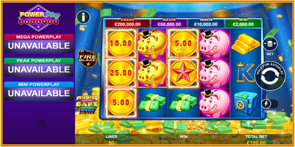 Sliotán cluiche Piggies and the Bank PowerPlay Jackpot