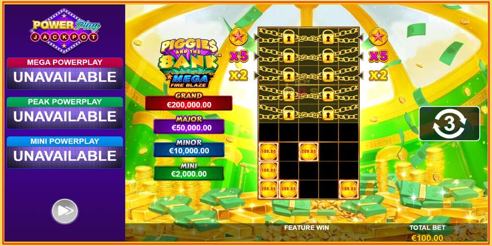 Sliotán cluiche Piggies and the Bank PowerPlay Jackpot