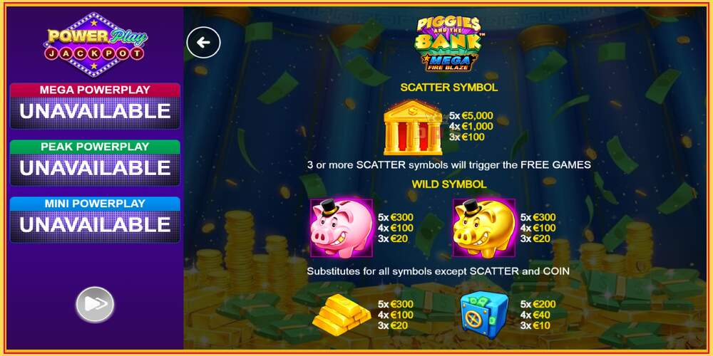 Pelipaikka Piggies and the Bank PowerPlay Jackpot