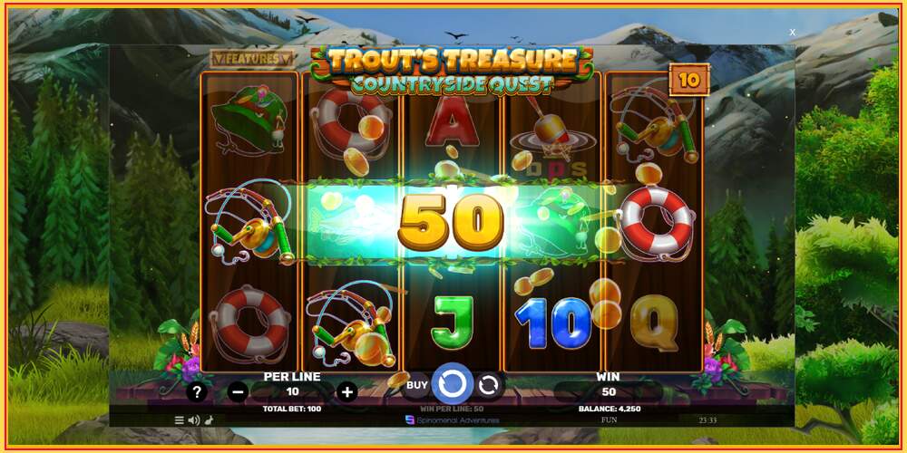 Tragamonedas de juego Trouts Treasure Countryside Quest