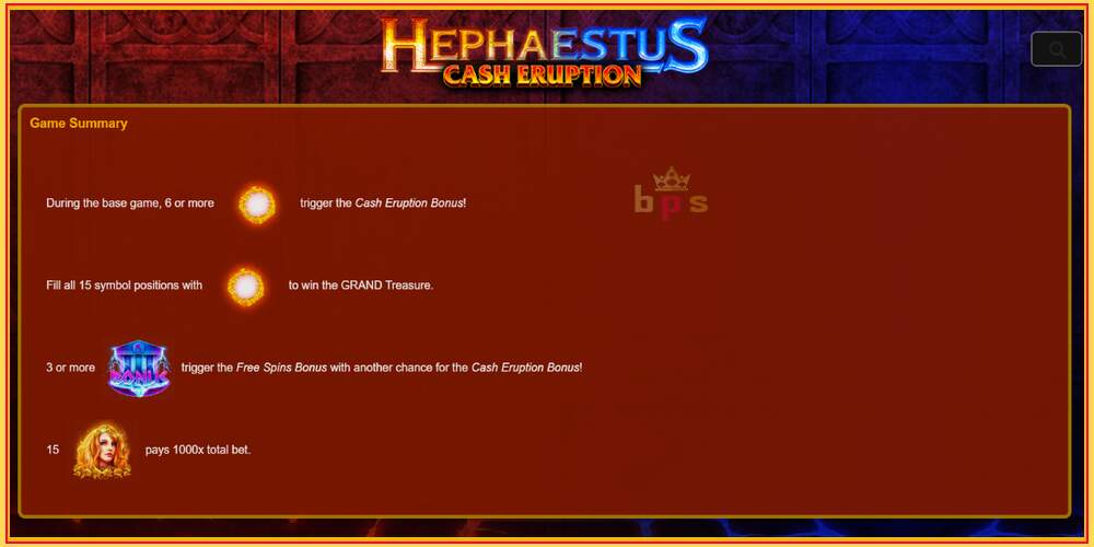 游戏老虎机 Cash Eruption Hephaestus