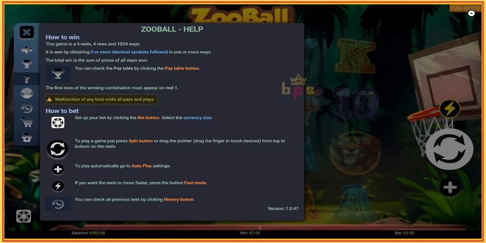 Slot de xogo ZooBall