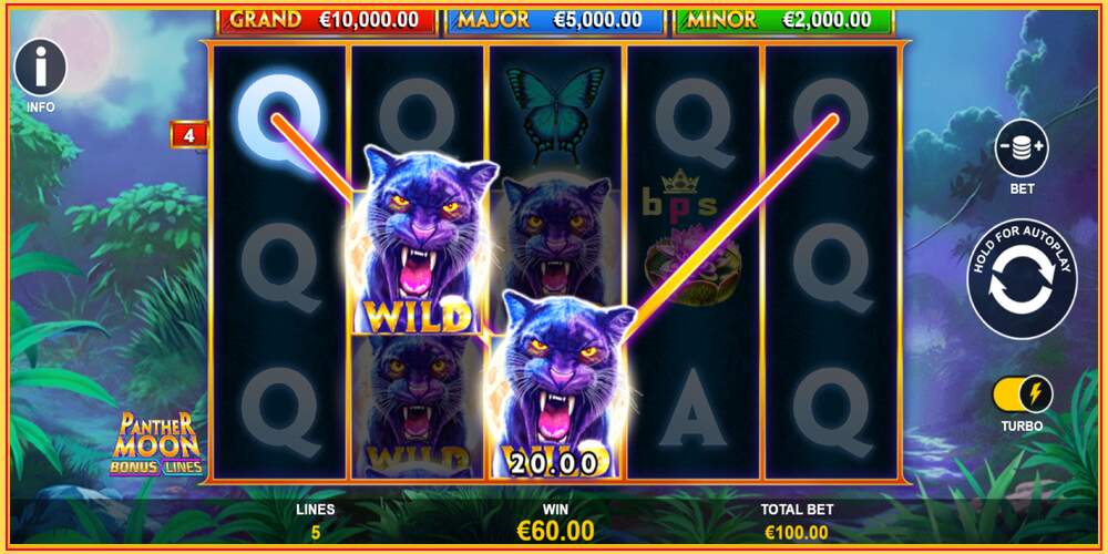 Spēles slots Panther Moon: Bonus Lines