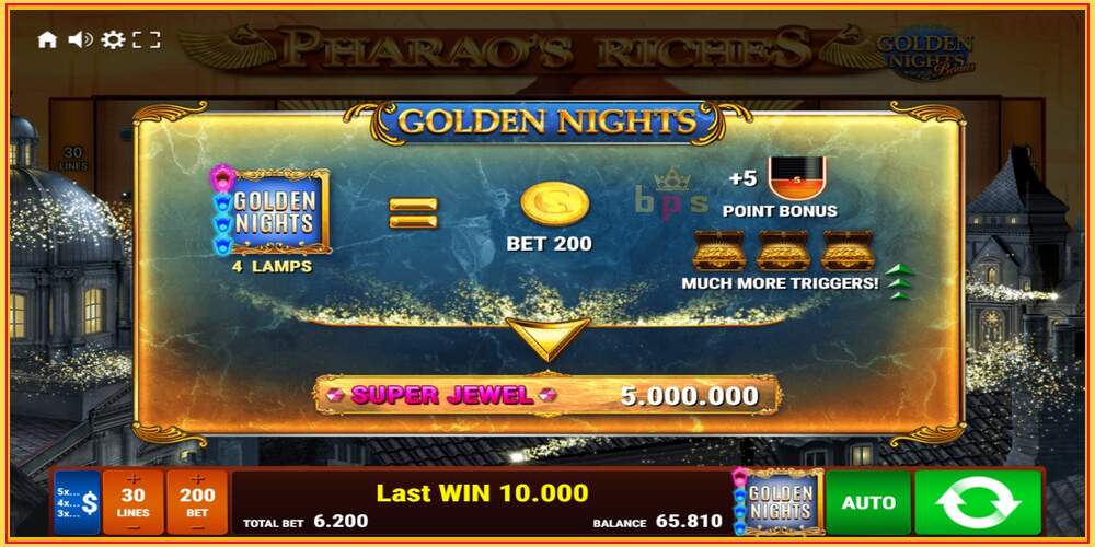 Игровой слот Pharaos Riches Golden Nights