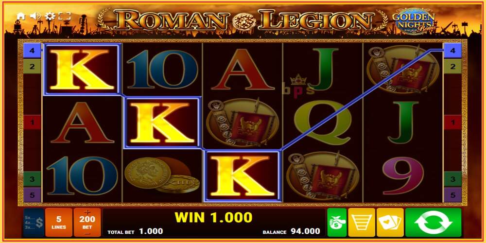 Slot permainan Roman Legion Golden Nights