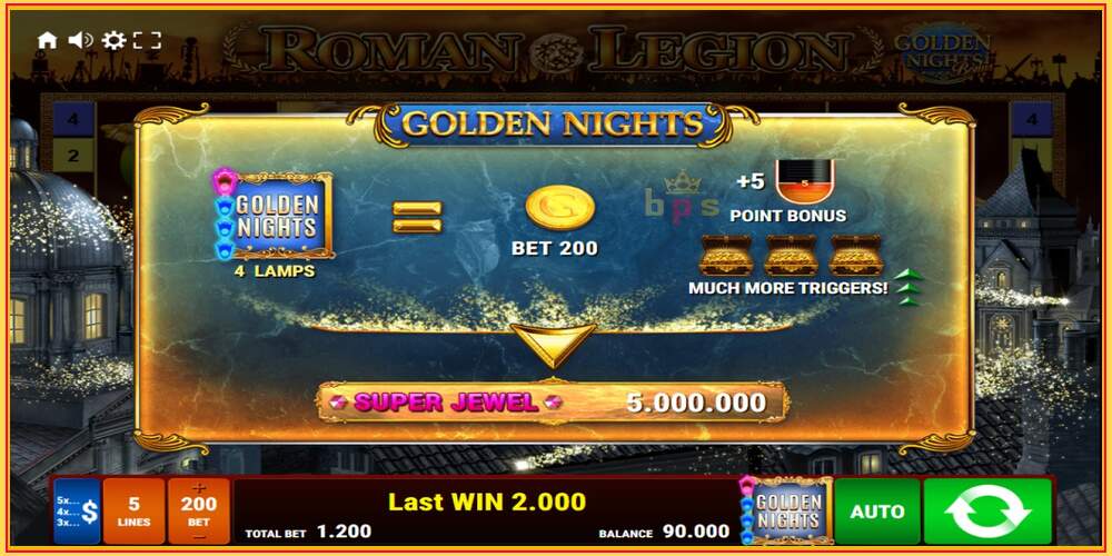 Slot permainan Roman Legion Golden Nights