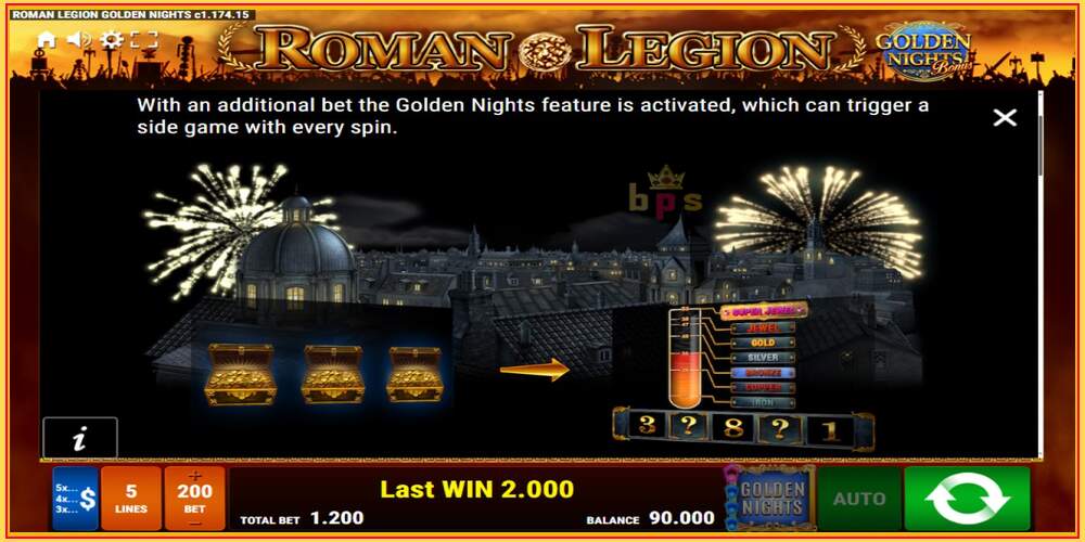 Slot permainan Roman Legion Golden Nights