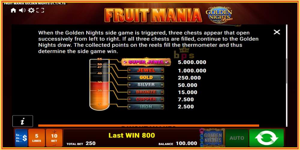 თამაშის სლოტი Fruit Mania Golden Nights