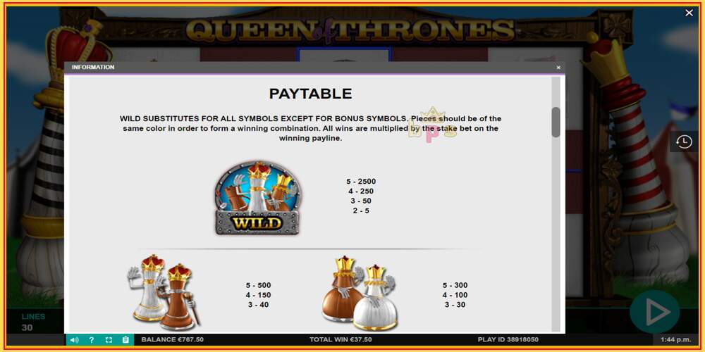 Игровой слот Queen of Thrones