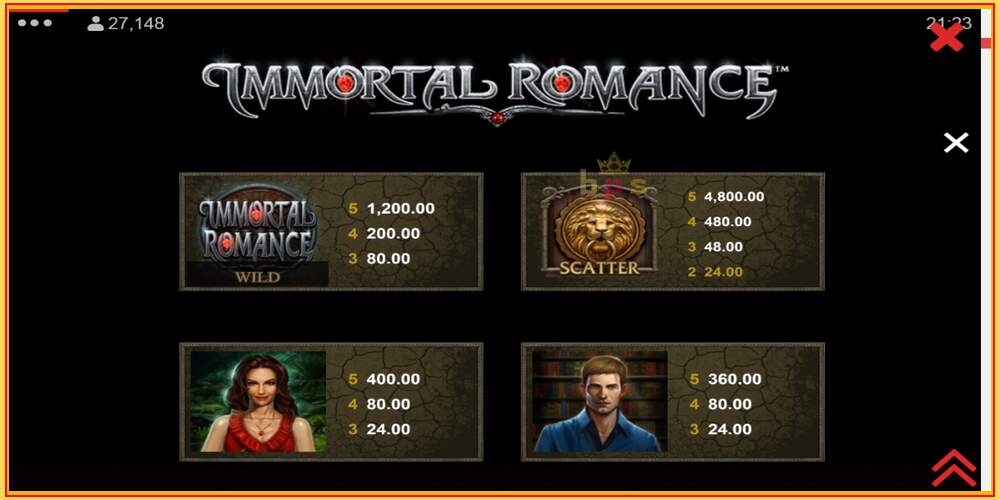 Oyun yuvası Immortal Romance