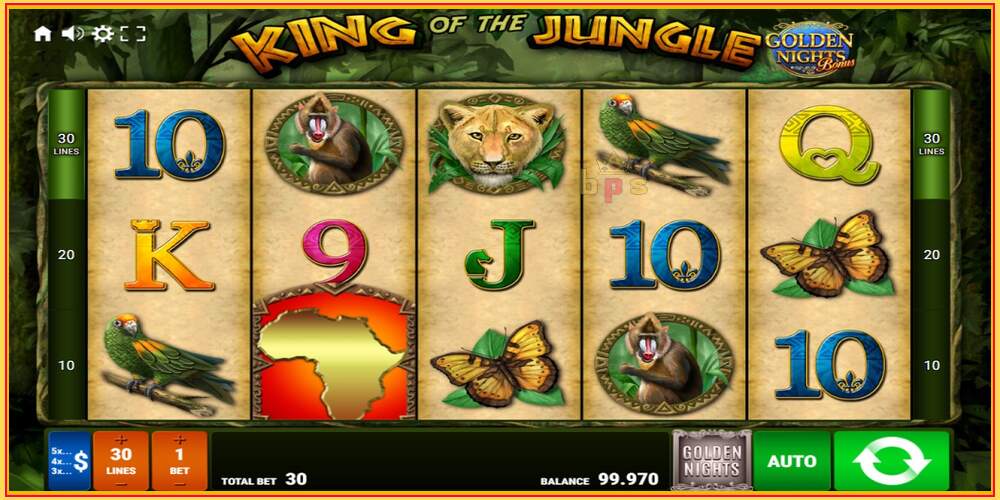 Khe trò chơi King of the Jungle Golden Nights