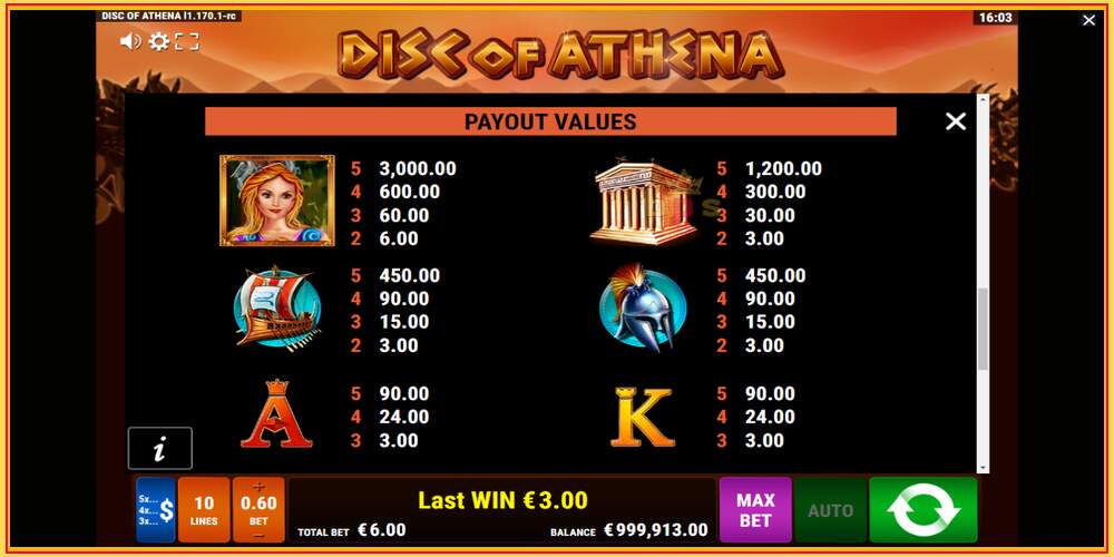 Игровой слот Disc of Athena